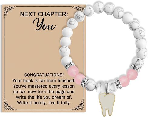 MAOFAED Teeth Charm Healing Bracelet for Dentist, Dental Hygienist Graduation Gift, Dental Grad Gift, Teeth Doctor Gifts (chapterTeeth) in Kuwait
