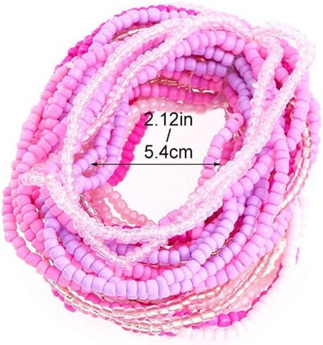 Cute Pink Beaded Bracelets Stackable Stretch Boho Bracelets Multicolor Pink Beads Trendy Jewelry for Summer Everyday Outfits Beach Jewelry Gift for Her in Saudi Arabia