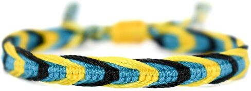 سوار علم جزر البهاما - Bandera de Bahamas - Pulsera de Bahamas - سوار فخر جزر البهاما - مجوهرات وطنية بهامية قابلة للتعديل للرجال والنساء - صناعة يدوية - نمط بوهو in Kuwait