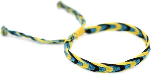 سوار علم جزر البهاما - Bandera de Bahamas - Pulsera de Bahamas - سوار فخر جزر البهاما - مجوهرات وطنية بهامية قابلة للتعديل للرجال والنساء - صناعة يدوية - نمط بوهو in Kuwait