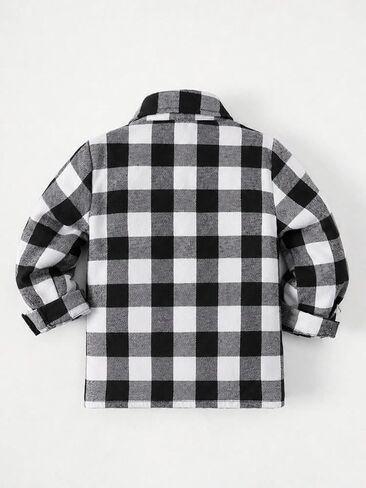 Boys Flannel Shirt Buffalo Plaid Button Down Long Sleeve Cotton Blend Top for Toddler Kids, Fall School Clothes, 3T-7 in Saudi Arabia