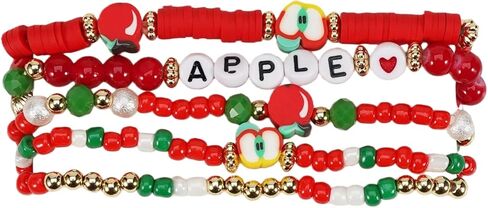 Set Bohemian Fruit Polymer Clay Stretch Stackable Bracelets Colorful Heishi Surfer Letters Avocado Lemon Strawberry Banana for Women Jewelry in Saudi Arabia