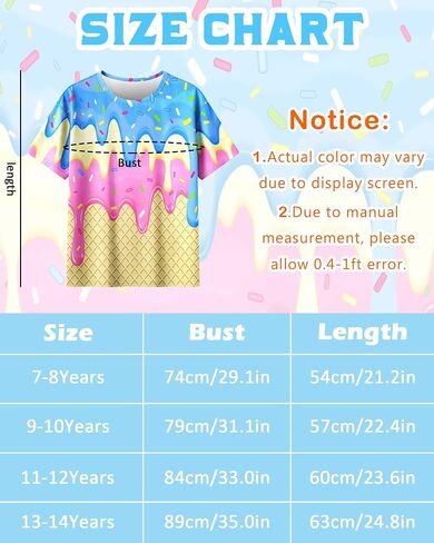 Boys 3D Graphic Shirts Kids Neon Short Sleeve T-Shirt Summer Cool Crewneck Tees Top 7-14 Years in Saudi Arabia