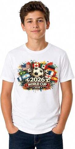 World Soccer 2026 Shirt, 2026 Cup USA Canada Mexico Adults & Kids Tshirt, Soccer Fan Tee, Game Day Shirt Multicolor in Kuwait
