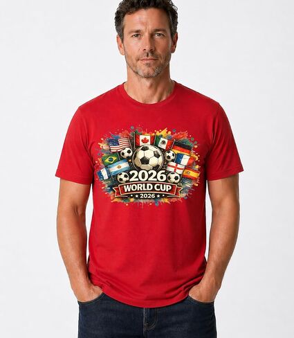 World Soccer 2026 Shirt, 2026 Cup USA Canada Mexico Adults & Kids Tshirt, Soccer Fan Tee, Game Day Shirt Multicolor in Kuwait