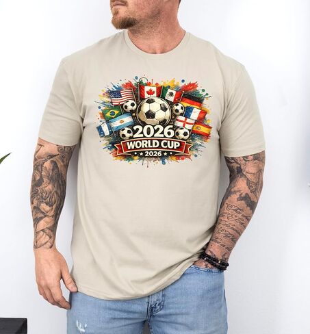 World Soccer 2026 Shirt, 2026 Cup USA Canada Mexico Adults & Kids Tshirt, Soccer Fan Tee, Game Day Shirt Multicolor in Kuwait