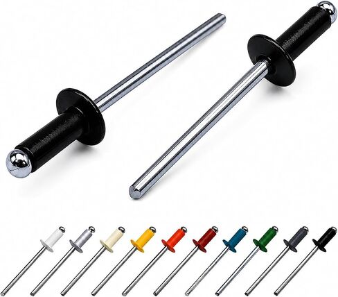 (Pack of 100) Painted Blind Rivets 1/8" x 5/16" (3.2 x 8 mm), Dome Head, DIN 7337, Aluminium Rivets and Steel Mandrel, Pop Rivets, Chocolate Brown RAL 8017 in Kuwait