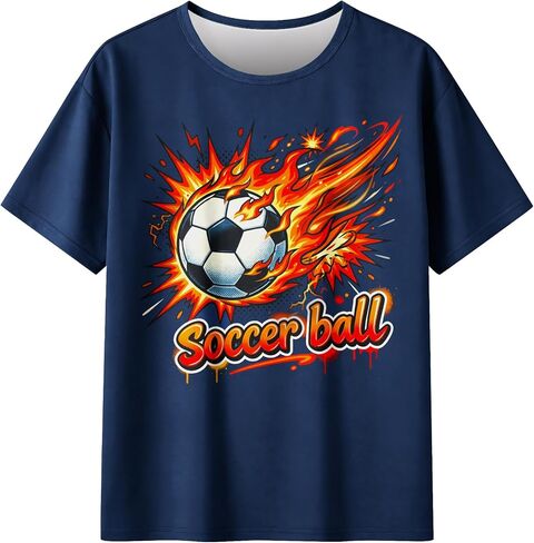 Boys 3D Graphic Shirts Kids Neon Short Sleeve T-Shirt Summer Cool Crewneck Tees Top 7-14 Years in Saudi Arabia
