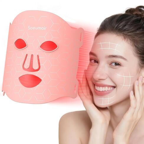 Red Light Therapy Mask for Face,LED Face Mask Light Therapy, 7 Light Modes with 432 LEDs & 850nm NIR LED Light Therapy, 3600mAh Rechargeable Red light mask in Saudi Arabia