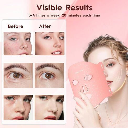 Red Light Therapy Mask for Face,LED Face Mask Light Therapy, 7 Light Modes with 432 LEDs & 850nm NIR LED Light Therapy, 3600mAh Rechargeable Red light mask in Saudi Arabia