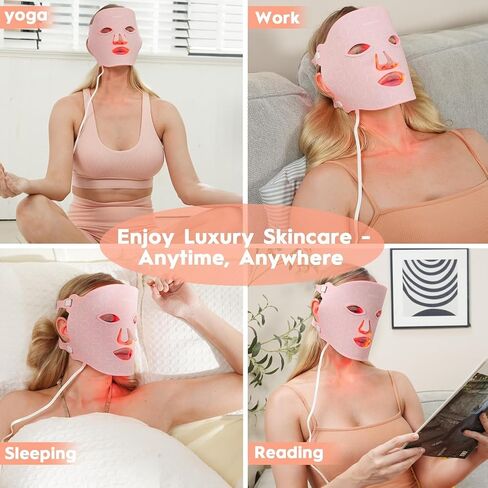Red Light Therapy Mask for Face,LED Face Mask Light Therapy, 7 Light Modes with 432 LEDs & 850nm NIR LED Light Therapy, 3600mAh Rechargeable Red light mask in Saudi Arabia
