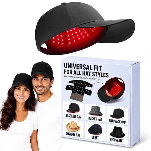 Red Light Therapy Hat for Hair Growth, 4 Modes LED Hair Therapy Cap with 660nm Red Light 460nm Blue Light & 850nm Infrared Light, Hands Free Scalp Care Hat for Men & Women Thicker Looking Hair at Home in Saudi Arabia
