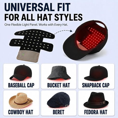 Red Light Therapy Hat for Hair Growth, 4 Modes LED Hair Therapy Cap with 660nm Red Light 460nm Blue Light & 850nm Infrared Light, Hands Free Scalp Care Hat for Men & Women Thicker Looking Hair at Home in Saudi Arabia