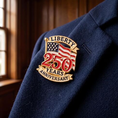 Baluue 7Pcs American Flag Lapel Pin, 250th Anniversary USA Pins Patriotic Brooch Commemorative Merchandise Liberty for 2026 Independence Day & 4th of July in Saudi Arabia