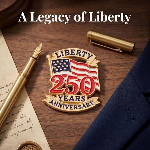 Baluue 7Pcs American Flag Lapel Pin, 250th Anniversary USA Pins Patriotic Brooch Commemorative Merchandise Liberty for 2026 Independence Day & 4th of July in Saudi Arabia