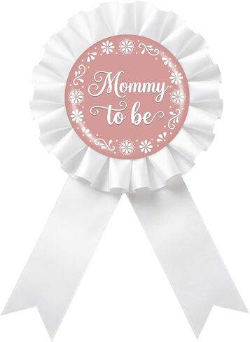 Cielito Lindo Mom to Be Tinplate Badge Pin - Mexican Fiesta Mom to Be Brooch Pin, White Rosette New Parents Award Ribbon Button, Mexican Themed Baby Shower/Gender Reveal Party Decoration in Saudi Arabia