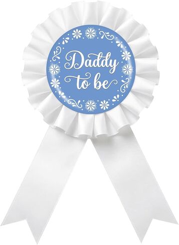 دبوس شارة Cielito Lindo Mom to Be Tinplate - دبوس بروش مكسيكي من Fiesta Mom to Be، زر شريط لجائزة الآباء الجدد على شكل وردة بيضاء، ديكور حفل استقبال المولود بطابع مكسيكي/كشف عن الجنس in Kuwait