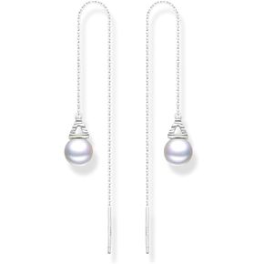 Lovans Hypoallergenic 925 Sterling Silver Threader Earrings for Women Lightweight Long Pearl Drop Dangle Chain Duster Pull Through Jewelry for Wedding Bride Bridesmaid Gifts (Gold & Silver) in Saudi Arabia