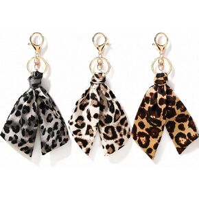 3PCS Leopard Bag Charm, Fashion Bag Accessories, Cheetah Keychain Set with Camel White Gray Leopard Print Bag Charms for Handbags and Purses in Saudi Arabia