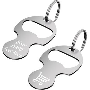 3 in 1 Metal Shopping Cart Keychain,Custom Grocery Trolley Token | Stainless steel cart token with custom engraving.3-in-1 cart token,keychain,opener.Great for daily grocery.Fit standard cart. in Saudi Arabia