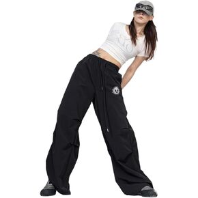Parachute Pants for Women, High-Density Baggy Cargo Pants with Adjustable Ankle Cords, Non See-Through Wide Leg in Saudi Arabia