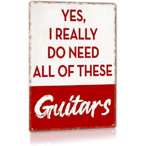 Funny Guitars Metal Sign, Gifts for Guitar Players Musician, Vintage Music Room Wall Art Decor for Home Office Music Room Bedroom Man Cave 12 x 8 Inches in Saudi Arabia