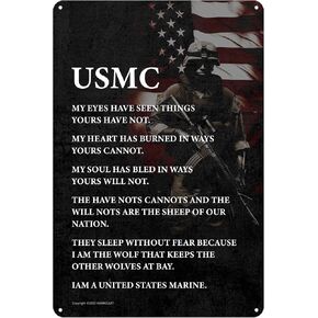 KAIMKEART USMC Wall Art Decor - Metal Sign with Marine Corps Creed - Home-Office-Military Decor - 8 x 12 Inches - Gift for Marines and Veterans - Semper Fi - Oorah! in Saudi Arabia