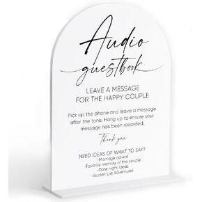 Audio Guest Book Sign, White Arch Acrylic Wedding Sign, Audio Guest Book Wedding Phone, Bridal Shower Decor, Engagement Party Decor, Centerpiece Table Decorations Party for Bride and Groom-25 in Saudi Arabia
