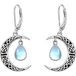 HPQQ Celtic Moon Earrings 925 Sterling Silver Vintage Crescent Earrings Witch Jewelry Gifts for Women in Saudi Arabia