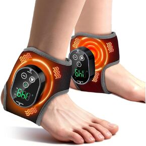 2PCS Cordless Neuropathy Foot Massager, Ankle Heating Pad for Pain Relief, Rechargeable Foot and Ankle Massage for Circulation, Heated Ankle Wrap, Black in Saudi Arabia