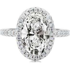 YSDD 5CT Oval Moissanite Engagement Ring, 925 Sterling Silver Plated 18K White Gold Promise Wedding Band for Women in Saudi Arabia