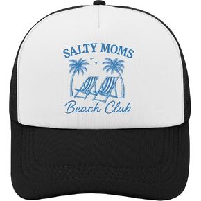 Salty Moms Beach Club Hat Trucker Hat Women Baseball Caps Funny Birthday Gifts in Saudi Arabia