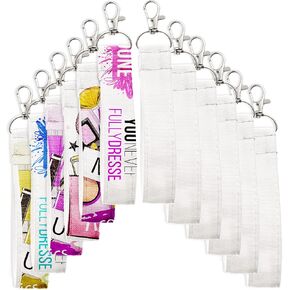 YAROMO 12 Pieces Sublimation Blank Wristlet Lanyards Strap for Women, Wristlet Keychain Wrist Lanyard Keychain Holder in Kuwait