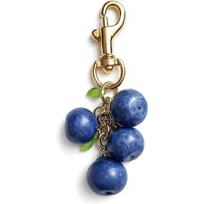 Blueberry Keychain for Women 3D Fruit Bag Charms for Handbag Tote Bags Kawaii Purse Charm Gifts for Friends in Saudi Arabia