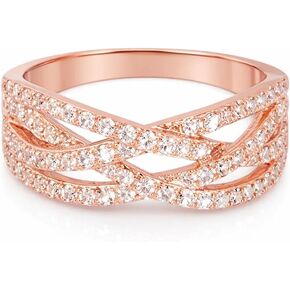 Statement Micro Pave CZ Wide Band Ring for Women, 18K Gold Plated Brass, Layered Sparkle Anniversary Band, Hypoallergenic Jewelry Gift in Saudi Arabia