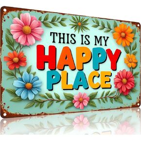 Funnysign Garden Gifts This Is My Happy Place Vintage Gardening Tin Sign for Home Garden Patio Greenhouse Yard Decor 8 X 12 Inch (9747) in Saudi Arabia