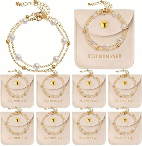 Tondiamo Mother's Day Church Gifts Mother's Day Bracelets gifts Bulk Jewelry Pouch Adjustable Bracelet for Thank You Mom Gift in Kuwait