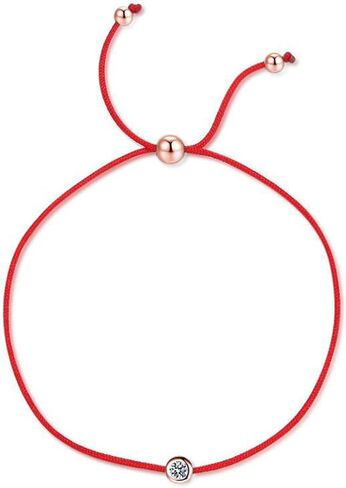 14K Gold Adjustable Lucky Rope Moissanite Bracelet for Women, D-Color VVS1 Clarity,Birthday Gift for Her in Saudi Arabia