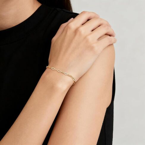 MSBLUE® Minimalist Paperclip Chain Bracelet, 6" to 8" Length, Hand Chain Bracelet for Women in Saudi Arabia