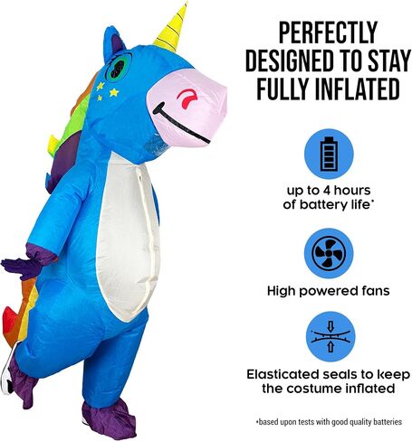 Unicorn Inflatable Costume Adult Szied Funny Halloween Inflatable Costume Blow Up Costumes for Man and Women Suitable for Halloween, Christmas, Easter, birthday parties（Blue） in Saudi Arabia