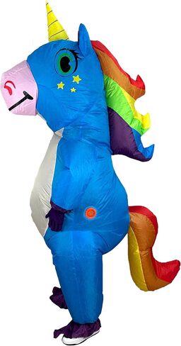 Unicorn Inflatable Costume Adult Szied Funny Halloween Inflatable Costume Blow Up Costumes for Man and Women Suitable for Halloween, Christmas, Easter, birthday parties（Blue） in Saudi Arabia