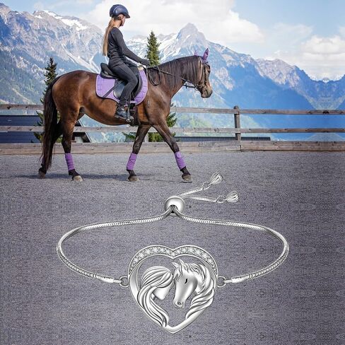 سوار حصان فينثرينج للنساء من الفضة الإسترليني عيار 925، أساور على شكل حصان، هدايا للخيول، مجوهرات قابلة للتعديل، هدايا للعشاق in Kuwait
