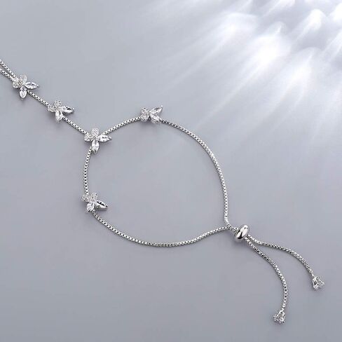 18k White Gold Plated Hand Chain Bracelets for women Adjustable Cubic Zirconia Ring Bracelet Slave Chain Hand Harness in Kuwait