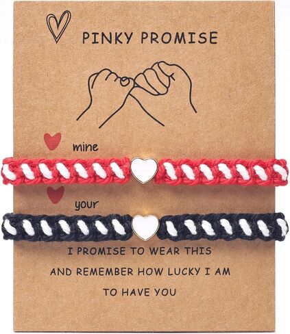 Matching Bracelets Heart Beaded Couples Bracelets Gifts Set of 2 Friendship Bracelets Long Distance Bracelets for Boyfriend Girlfriend Best Friend Soulmate Bracelets in Saudi Arabia
