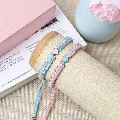 Matching Bracelets Heart Beaded Couples Bracelets Gifts Set of 2 Friendship Bracelets Long Distance Bracelets for Boyfriend Girlfriend Best Friend Soulmate Bracelets in Saudi Arabia