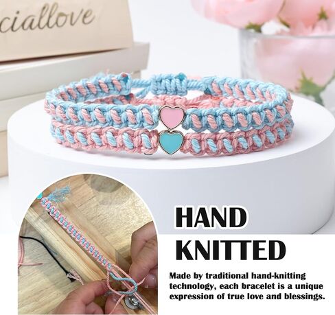 Matching Bracelets Heart Beaded Couples Bracelets Gifts Set of 2 Friendship Bracelets Long Distance Bracelets for Boyfriend Girlfriend Best Friend Soulmate Bracelets in Saudi Arabia