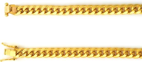 سوار سلسلة LoveBling من الذهب الأصفر عيار 10 قيراط مقاس 7 ملم من Miami Cuban Link مع قفل صندوق آمن (متوفر بأطوال 8 بوصات و8.5 بوصات و9 بوصات و10 بوصات) in Kuwait