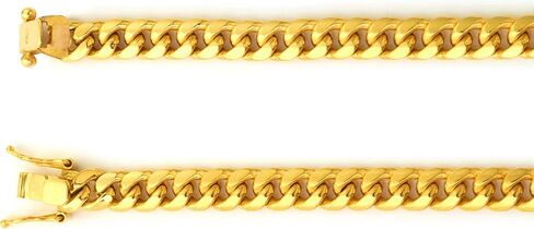 سوار سلسلة LoveBling من الذهب الأصفر عيار 10 قيراط مقاس 7 ملم من Miami Cuban Link مع قفل صندوق آمن (متوفر بأطوال 8 بوصات و8.5 بوصات و9 بوصات و10 بوصات) in Kuwait