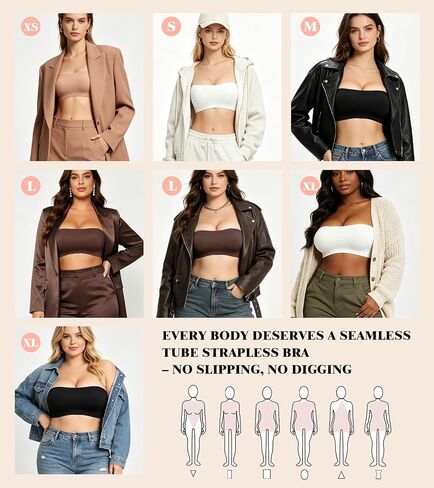 VRCOMFY Strapless Bras for Women Wireless Non-Padded Bandeau Bra Seamless Non-Slip Invisible Bralette Including Clear Straps in Saudi Arabia