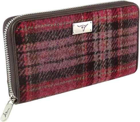 Glen Appin of Scotland Harris Tweed Wallet Large Zip Purse for Women Made in Scotland (Green Herringbone with Overcheck) in Kuwait
